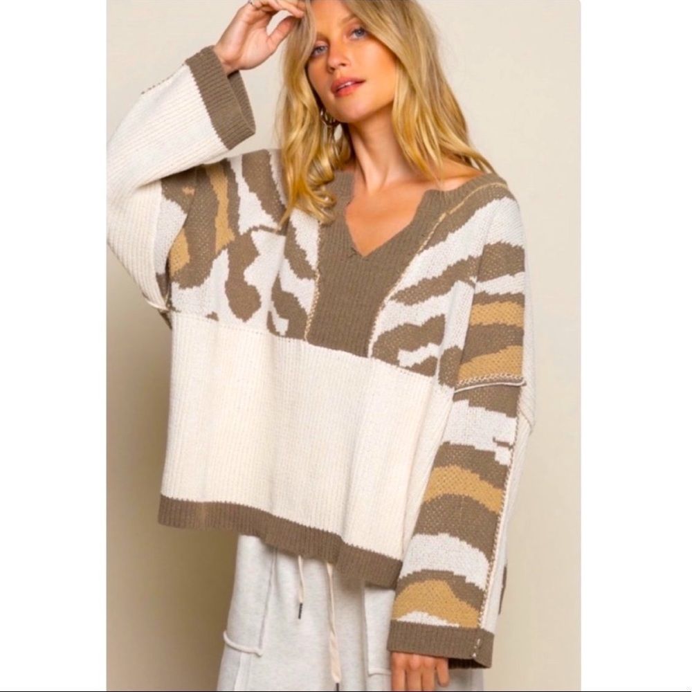 POL Comfy in Camo Oversized Cozy Pullover Sweater - Picture 3 of 9